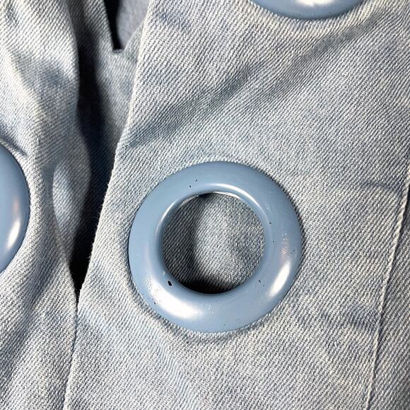 English Factory Denim Lace Up Mini Dress Blue Shift Sleeveless Chambray Sz S - Picture 7 of 10